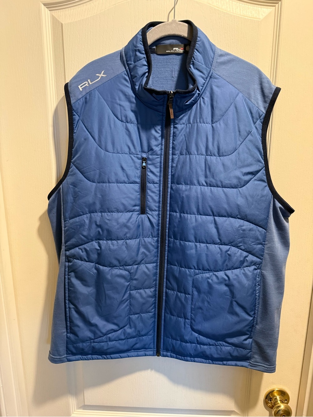 Ralph Lauren RLX Navy and Light Blue Quilted Vest